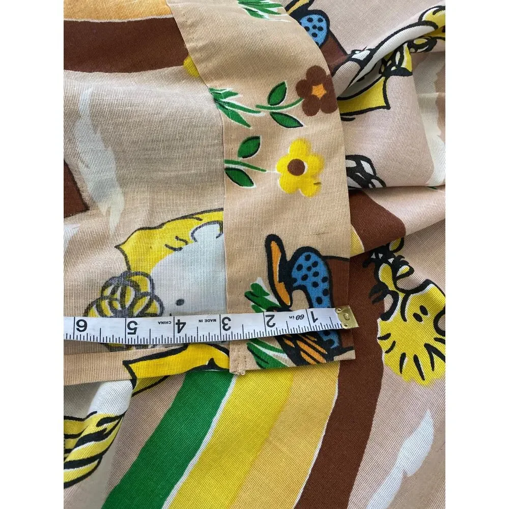 Vintage 70s Peanuts Charlie Brown Snoopy Pinch Pleat Drapes Set of 2 – 61” Long
